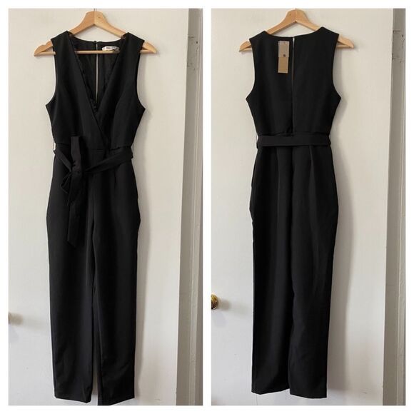 DO + BE - LACE WRAP V-NECK JUMPSUIT - Picture 2 of 9